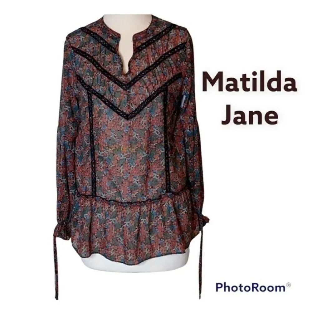 Matilda Jane Sheer Bohemian blouse size small nwt